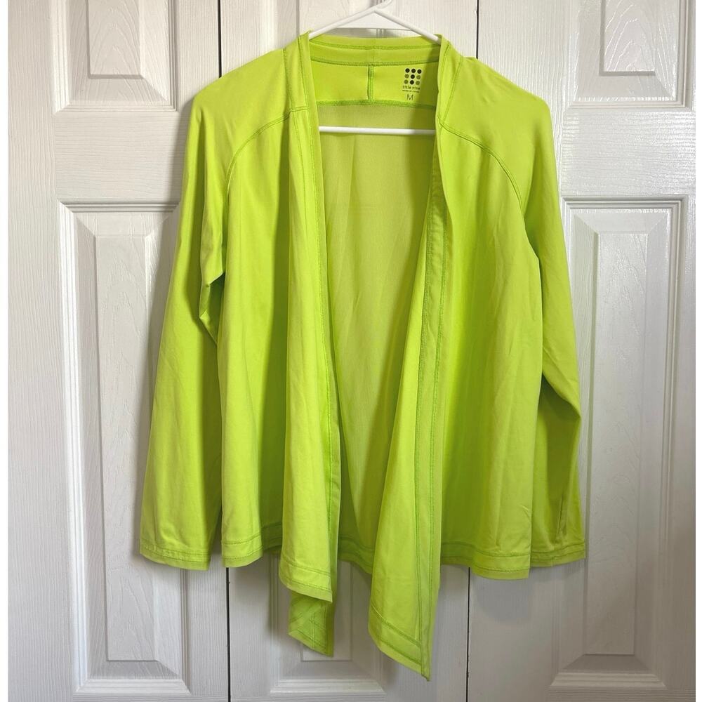 Title Nine Diamalete Neon Green Open Front Ventilated Jacket Medium